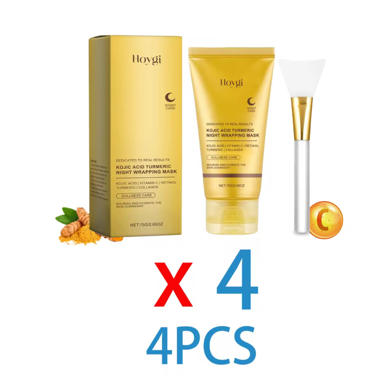 Turmeric Collagen Peel-Off Face Mask – Deep Cleansing, Tightening & Hydrating, Softens Skin Texture, with Applicator Tool, 75g